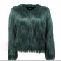 Fluffy faux fur coat women 2016 warm chic female outerwear Black elegant autumn winter jacket coat h