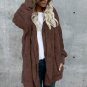 2017 Winter Autumn Women Hooded Long Batwing Sleeve Plush Fluffy Faux Fur Cardigan Coat Fashion Ladi