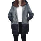 Fashion New Winter Women Casual Loose Wool Coat Femme Warm Zipper Patchwork Long Hooded Jacket Femin