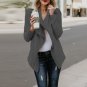 2017 Fashion Women Autumn Open Front Plush Fluffy Faux Fur Long Sleeve Lapel Neck Solid Irregular Co
