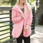 Fashion Winter Women Plush Fluffy Open Stitch Long Sleeve Pockets Coat Hooded Christmas Party Jacket