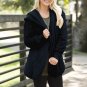 Fashion Winter Women Plush Fluffy Open Stitch Long Sleeve Pockets Coat Hooded Christmas Party Jacket