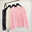 korean new fashion sweater women autumn winter mohair hairy pullover knit shirt tassel loose short s