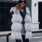 2017 Tassel Fluffy Black Faux Fur Vest Waistcoat Autumn Winter Sleeveless Outerwear Women Coats Soft