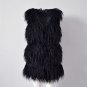 2017 Tassel Fluffy Black Faux Fur Vest Waistcoat Autumn Winter Sleeveless Outerwear Women Coats Soft