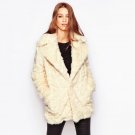 Fashion Women Long Faux Fur Coat Winter Warm Suit Collar Fluffy Jacket Autumn Plus Size 3XL Solid Ov