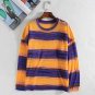 Female Autumn Winter New Soft Warm Mohair Rainbow Stripes Long Style Drop Shoulder Loose Plus Size K