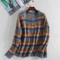 Female Autumn Winter New Soft Warm Mohair Rainbow Stripes Long Style Drop Shoulder Loose Plus Size K