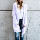 New Female Winter 2017 Unique Outwear Long Sleeve Pockets Hooded Open Front Cardigan Solid Work Knit