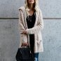 New Female Winter 2017 Unique Outwear Long Sleeve Pockets Hooded Open Front Cardigan Solid Work Knit