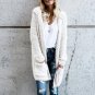 New Female Winter 2017 Unique Outwear Long Sleeve Pockets Hooded Open Front Cardigan Solid Work Knit