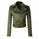 2018 New Autumn Winter Women Soft Suede Faux Leather Jackets and Coats Lady Matte Cute Zippers Belt 