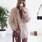 2018 Fluffy faux fur coat women warm chic female outerwear Black elegant autumn winter jacket coat h