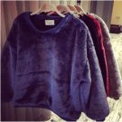 Autumn and winter fashion star with a thickened Plush clothes turtleneck jacket coat long sleeve hai