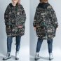 2017 Sakazy New Spring Winter Women Coat Casual Loose Cartoon Style Printing Cotton Soft Fashion Str