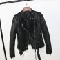 2017 New Women Autumn Winter Grey Faux Leather Jacket Lady Short Slim Motorcycle Biker Soft Pu Black