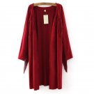 Solid Long Tassel Outwear Jacket Autumn Winter Soft Faux Leather Jackets Women Suede Cardigan Red Bl