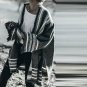 Women Fashion Stripe Flared Sleeve Open Front Cardigan Knit Coat Sweater Autumn Winter Knitwear Outw