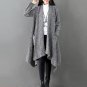 2017 Women Long Cardigan Elegant Warm Fashion Autumn Winter Coats Full Sleeve Pockets Jacket Loose C