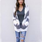 Long Sleeve Outwear Autumn Winter Cardigan Ladies Fashion Front Open Knitted Hooded Women Sweater Ca