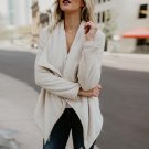 2017 Autumn Winter Womens Warm Plush Jackets Fashion Long Sleeve Lapel Collar Open Front Cardigans C