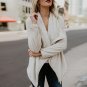 2017 Autumn Winter Womens Warm Plush Jackets Fashion Long Sleeve Lapel Collar Open Front Cardigans C