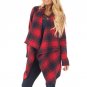 Fashion 2018 Winter Women Open Front Wide Lapel Neck Long Sleeve Asymmetrical Baggy Jacket Wool Blen