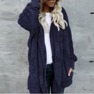 Women Autumn Winter Fashion Long Sleeve Trench Tops Cardigans Hooded Wool Coat Outerwear Hoodie Swea