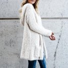 New Outwear Long Sleeve Pockets Solid Hooded Knitted Jumper Thick Warm Casual Hoodies Cardigan 2017 
