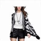 2017 New Women Autumn Winter Sweater Cardigan Geometric Loose Full Sleeve Knitted Sweater Coat Women