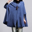 2017 Women Round Neck Button Solid Jacket Coats Outwear Winter Causal Batwing Sleeve Pockets Long Ca