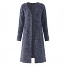 Women Cardigan 2018 New Autumn Winter  Long Sleeve Casual Long Female Blue Sweater Loose Ladies Coat