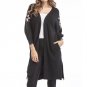 2017 Fashion Winter Waterfall Flower Embroidery Pockets Knitted Cardigan Women Autumn Casual Loose C