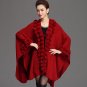 Autumn and winter loose Large size Women cape shawl coat fur irregular wool knit cloak jacket Cardig