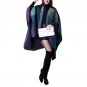 Female New Chaos Theory Multi Colour Plaid Sweater Cardigan Coat Women\'s Checked Knitted Winter Tar