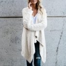 2017 Fashion Autumn Winter Women Irregular Hem Open Stitch Long Sleeve Long Cardigans Knitting Sweat