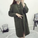 2 Pcs Women Autumn Winter V Neck Sleeveless Knit Dress And Cardigan Sweater Coat