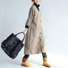 Retro Women 2017 Casual Loose Long Buttons Open Front Outwear Jacket Winter V-Neck Long Sleeve Pocke