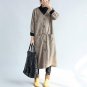 Retro Women 2017 Casual Loose Long Buttons Open Front Outwear Jacket Winter V-Neck Long Sleeve Pocke
