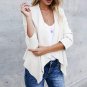 Stylish Long Sleeve Autumn Winter Coat Lapel Neck Solid Fuax Fur Outwear Office Ladies Cardigan Asym