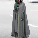 NEW 2017 Fashion Women Vintage Winter Hoodies Open Front Jackets Cape Poncho Loose Leisure Cloak Lon