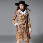 2018 Winter Women\'s Leather Jackets Long Sleeves Floral Printed Suede Jacket Turn-down Collar Sashe