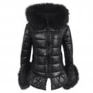 Real Fox Fur Faux Leather Long Down Parkas Women Warm Winter Long Coat Fur Hooded Sleeve Female Coat