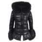Real Fox Fur Faux Leather Long Down Parkas Women Warm Winter Long Coat Fur Hooded Sleeve Female Coat