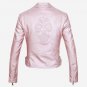 Fashion Spring Autumn Women Soft Faux Washed Leather Jacket Long Sleeve Zipper Red Pink Motorcycle