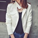 Fashion 2016 autumn women PU leather coat new casual Korean women jackets short slim solid 2XL long 