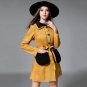 Yellow Jackets Leather Female Plus Size Women Winter Coat Long Sleeve Suede Jacket Turn-down Collar 