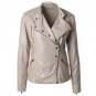 NIBESSER 2017 Side Zipper Button PU Leather Jackets Women Stand Collar Long Sleeve Coats Autumn Wint