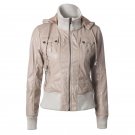 NIBESSER 2017 Winter Zipper Hooded Basic Jackets Women Stand Collar Long Sleeve Patchwork Coats Wind