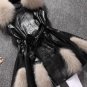 autumn and winter new pu leather jacket Faux Fox Fur long vest thick